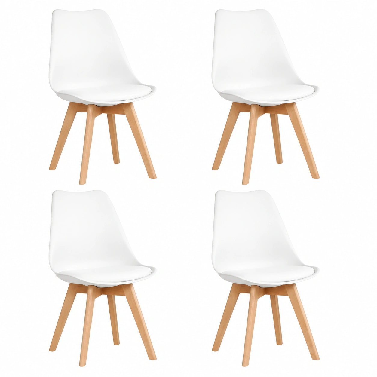 Wohnmöbel – 4er-Set, 43 × 41,5 × 83 cm, skandinavischer Stil, aus Buchenholz