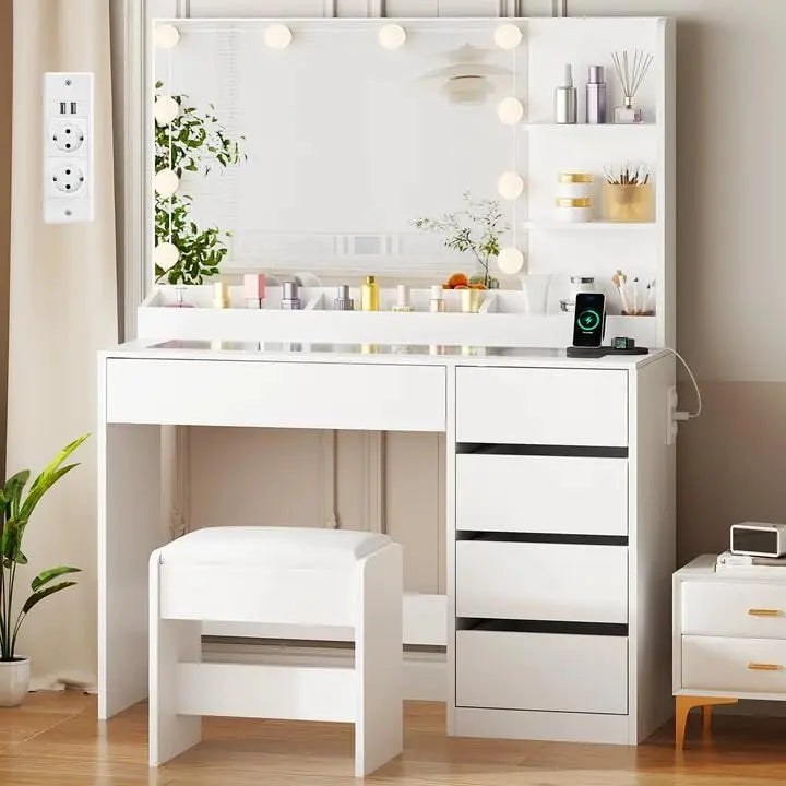 ANWBROAD Schminktisch mit LED-Beleuchtung