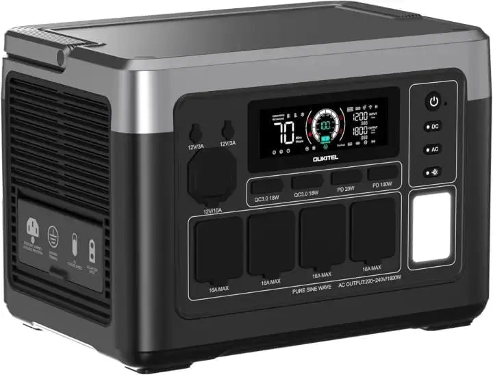 OUKITEL Powerstation P1000PLUS 1800 W 3600 W 1200 W mit Solarfunktion