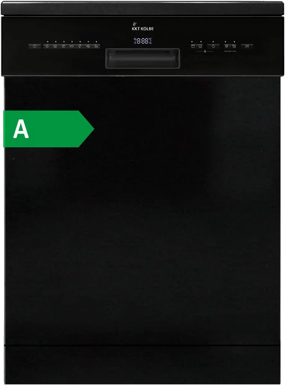 KKT Geschirrspüler DW60FSS 60 cm 7 Programme mit LED-Beleuchtung und höhenverstellbar Schwarz