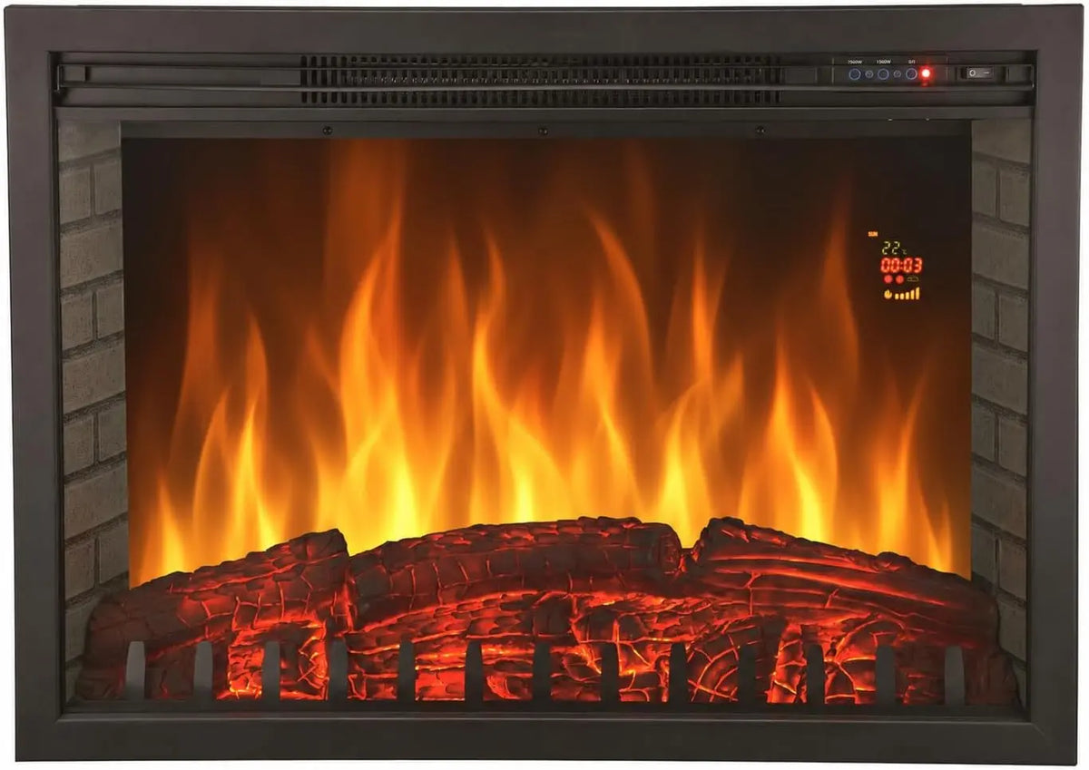 CHEMIN'ARTE Elektrokamin XL - Elektrischer 2 in 1 Stand- oder Einbaukamin -Flammeneffekt LED