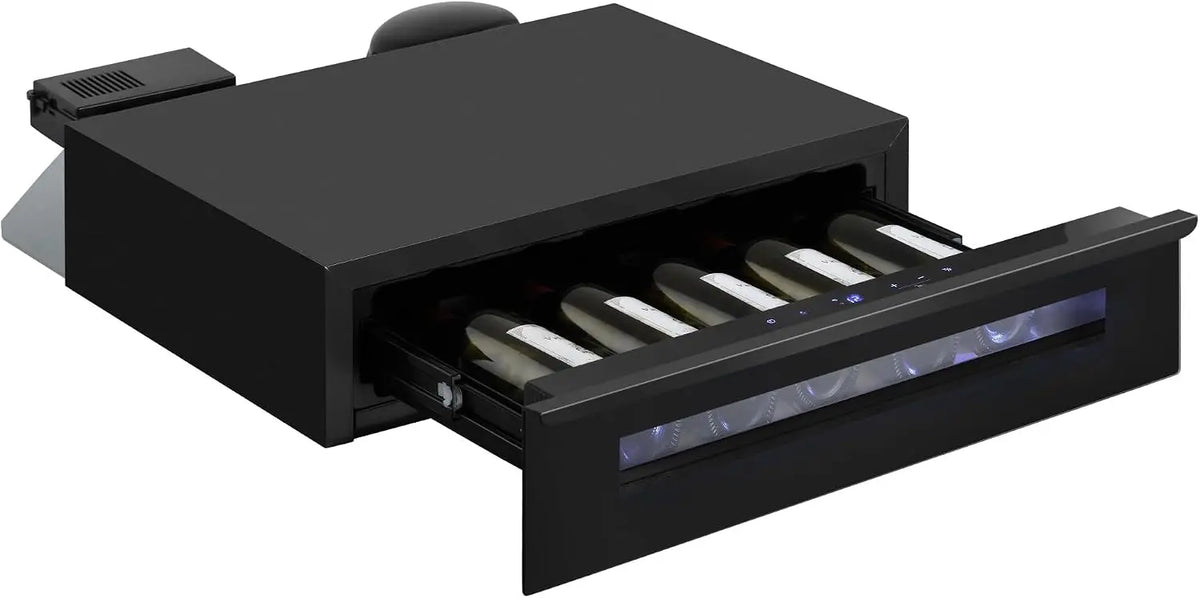 Amica Weintemperierschublade freistehend 13 l X‑Type Design 5‑Flaschen‑Kapazität elektronische Steuerung UV‑Schutz – weintemperierschraenke Schwarz