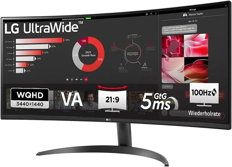 LG Monitor HDR10 34 Zoll mit Display Schwarz