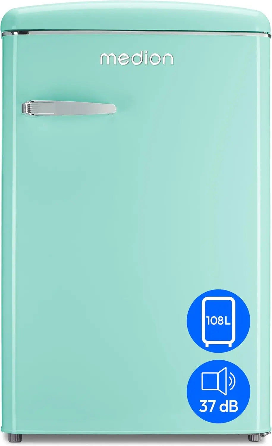 MEDION Kühlschrank 95 l 13 l 108 l mit 4-Sterne-Gefrierfach und LED-Beleuchtung Grün