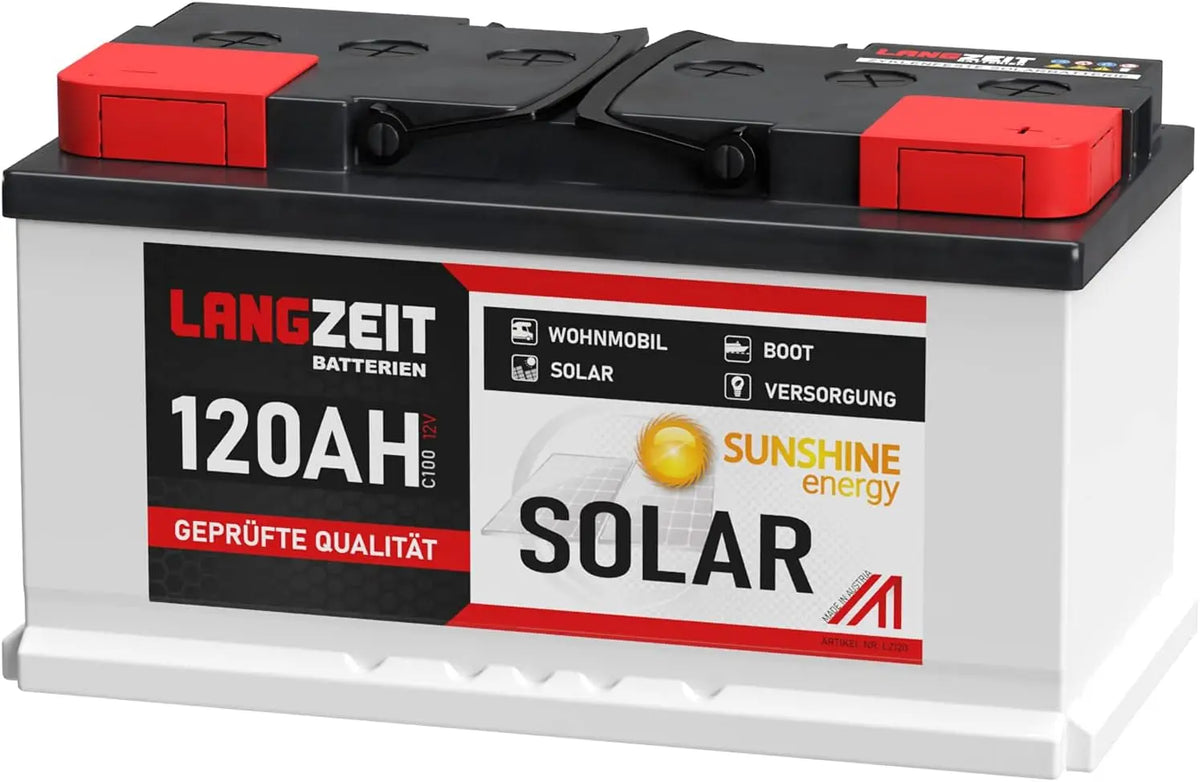 Solarbatterie 120Ah 12V Wohnmobil Boot Wohnwagen Akku Batterie Solar 100Ah
