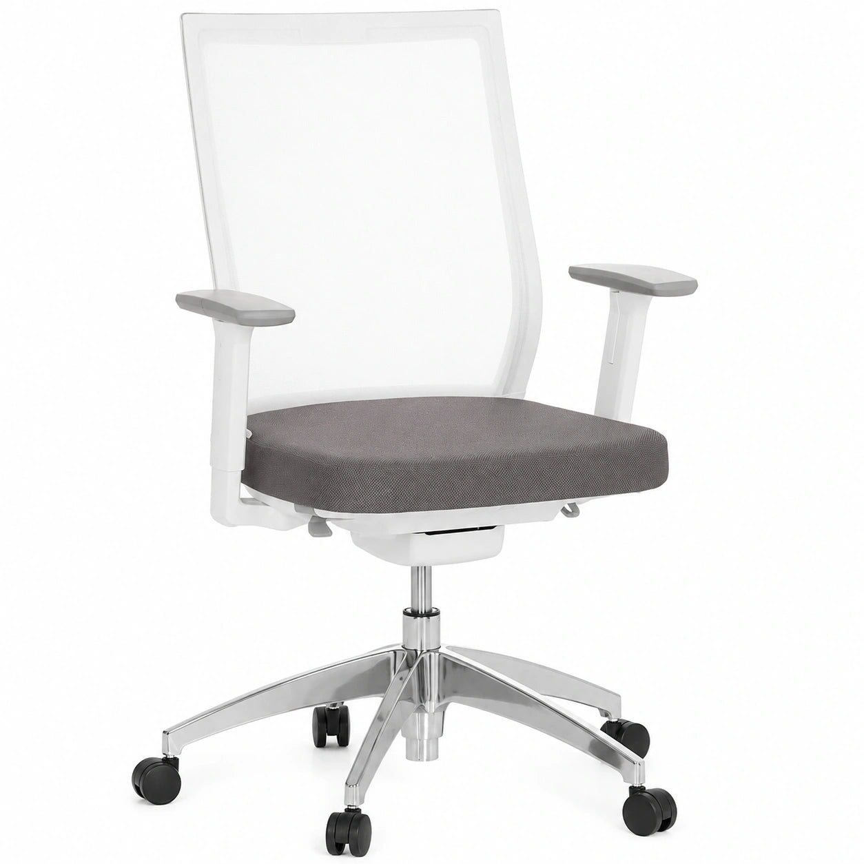Bürostuhl – höhenverstellbar, aus Stoff, Grau