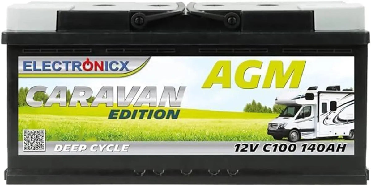 Electronicx AGM Caravan Versorgungsbatterie 12V 140Ah – Hochleistungsbatterie 140 Ah