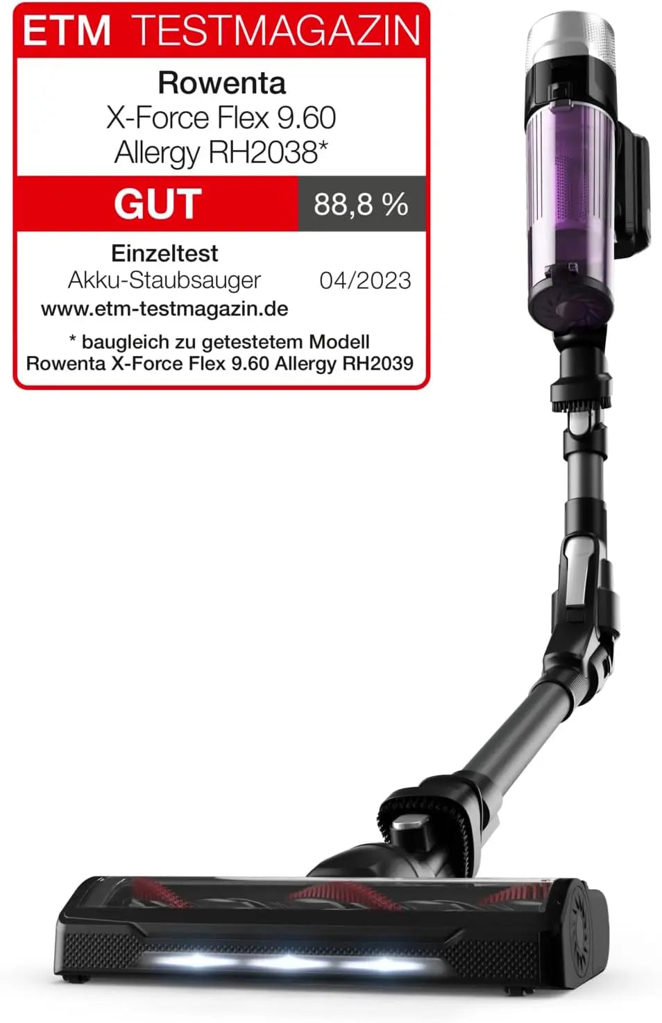 Rowenta Staubsauger RH2038 mit LED-Beleuchtung Schwarz