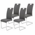 Schwingstuhl – 4er-Set, aus Kunstleder, Grau