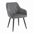 Esszimmerstühle – 4er-Set, gepolstert, mit Armlehnen, mit Rückenlehne, Dunkelgrau, für Esszimmer, Küche und Wohnzimmer