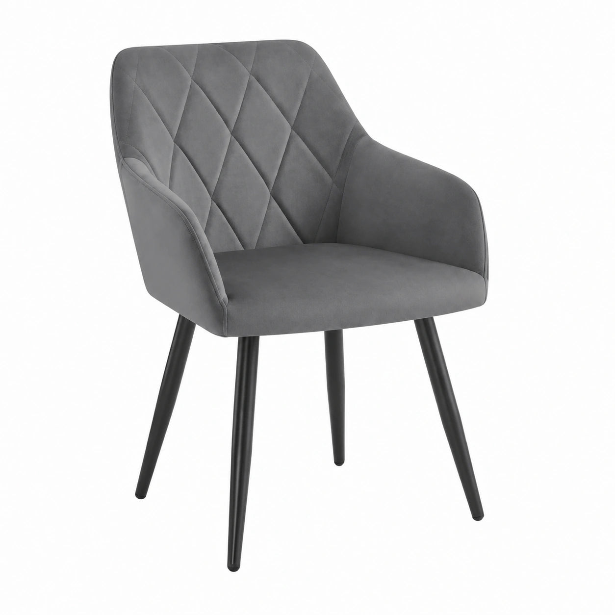 Esszimmerstühle – 4er-Set, gepolstert, mit Armlehnen, mit Rückenlehne, Dunkelgrau, für Esszimmer, Küche und Wohnzimmer