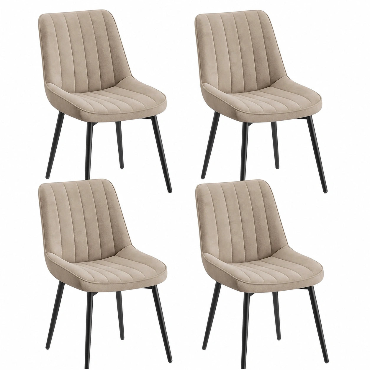 Esszimmerstühle – 4er-Set, gepolstert, aus Samt, für Esszimmer und Küche