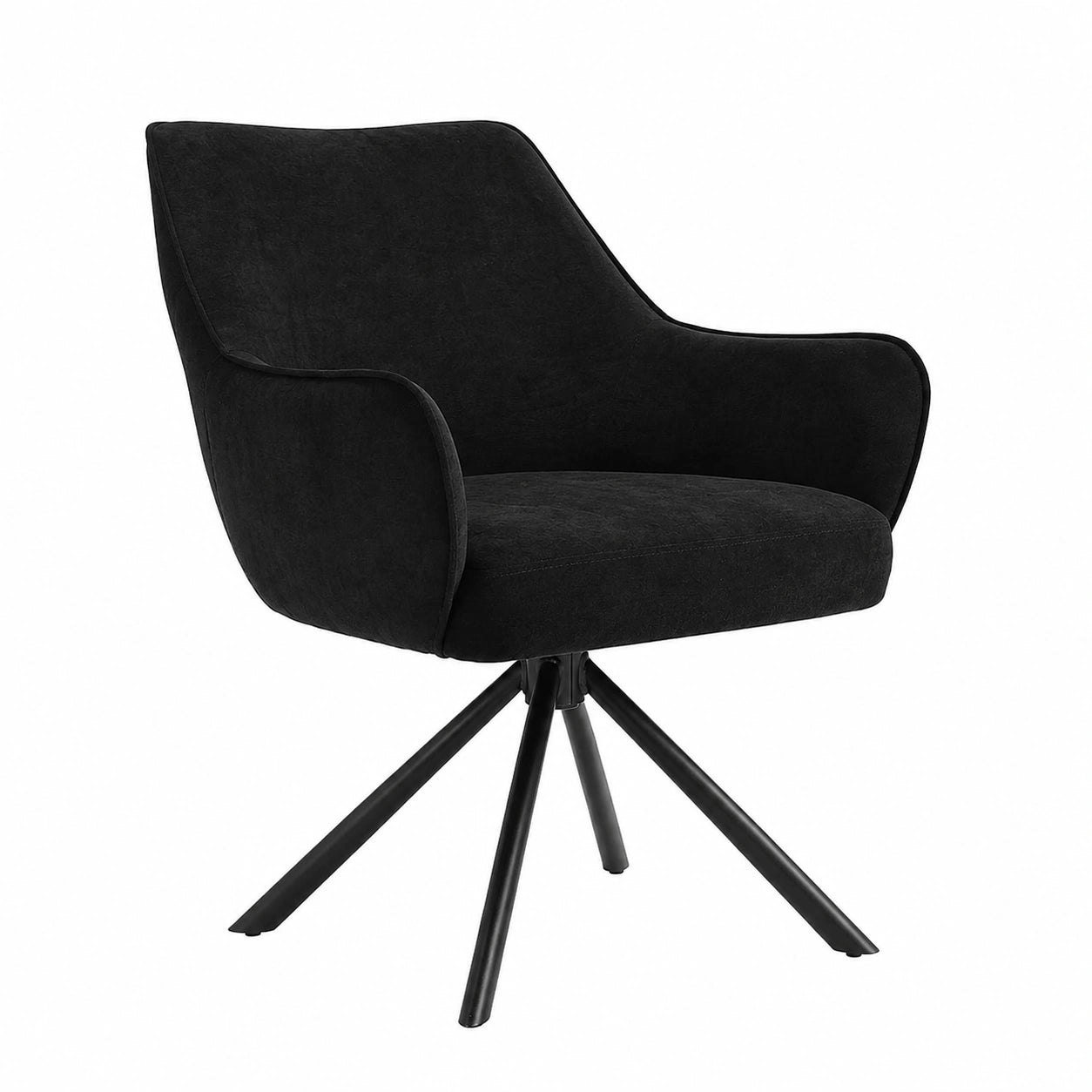 Esszimmerstühle – 2er-Set, drehbar, gepolstert, mit Armlehnen, mit Rückenlehne, Schwarz, für Esszimmer, Wohnzimmer und Büro