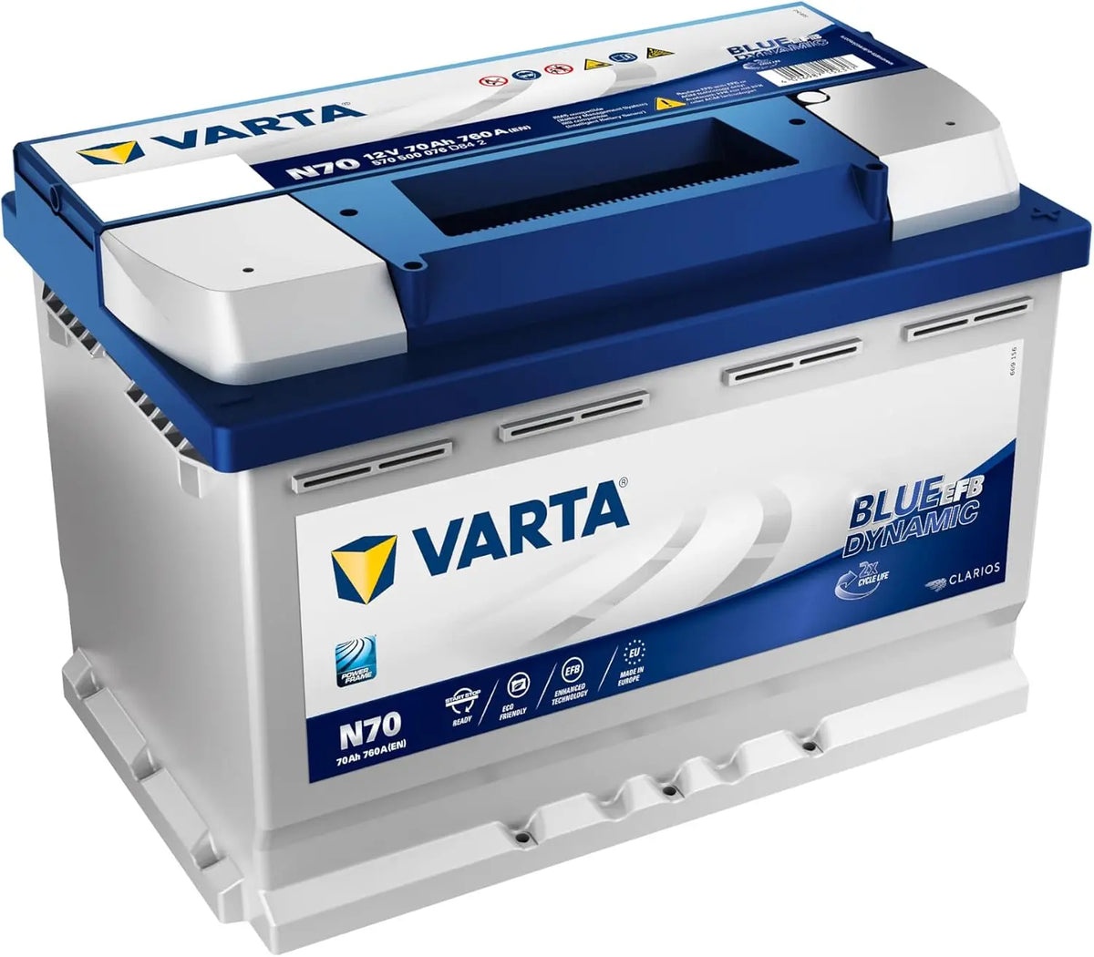 Varta N70 - Starterbatterie Blau Dynamic EFB 12V / 70Ah / 760A