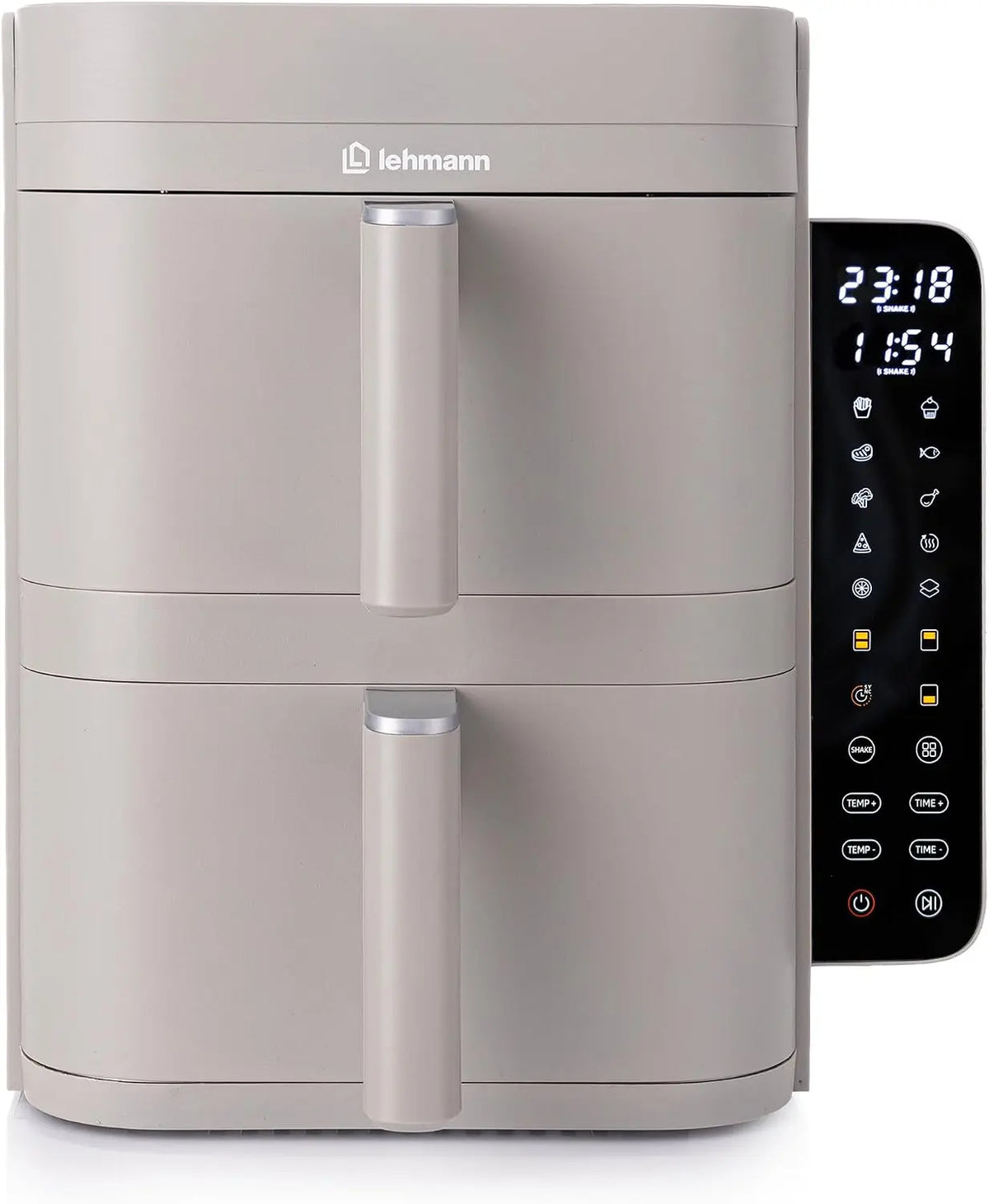 LEHMANN Heißluftfritteuse 2800 W 12 l 10 Programme mit zwei Garzonen