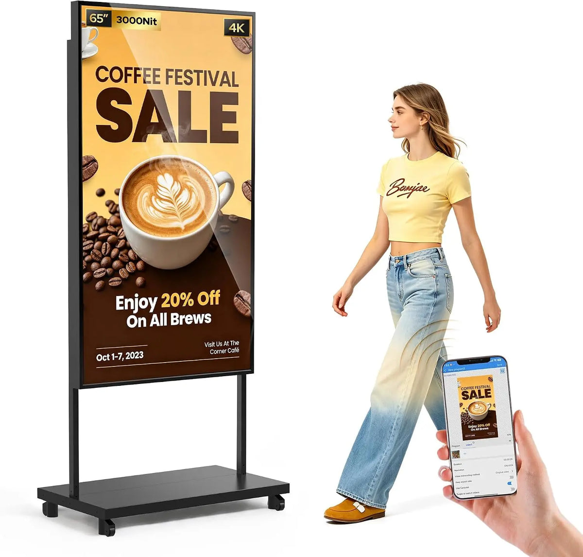 Digital Monitor 31 Zoll mit Display und App-Steuerung