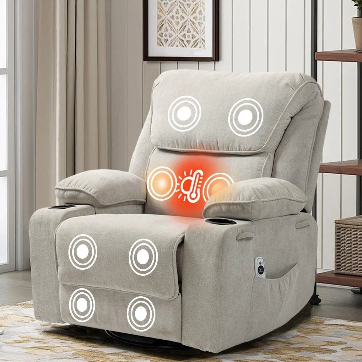 Relaxsessel mit Massagefunktion und Wärmefunktion Beige