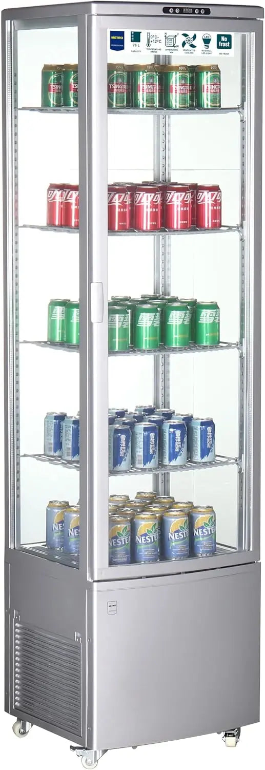 METRO Vitrine GGC3270SV 270 l mit LED-Beleuchtung Silber