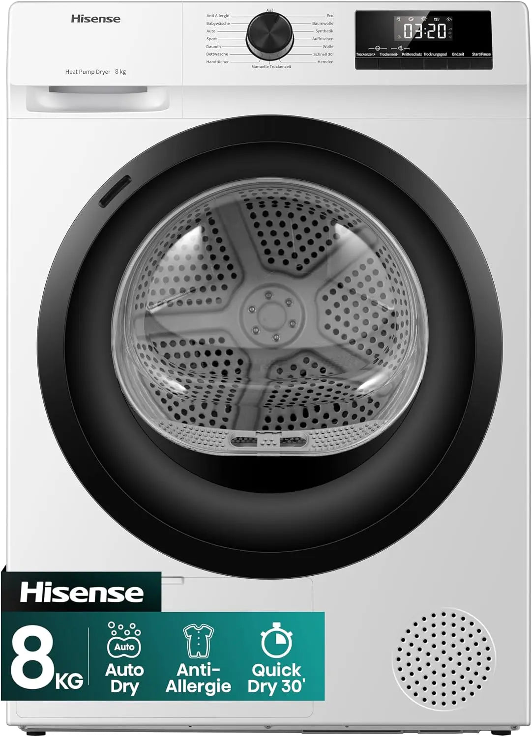 Hisense Wäschetrockner DHQE800BW2 15 Programme