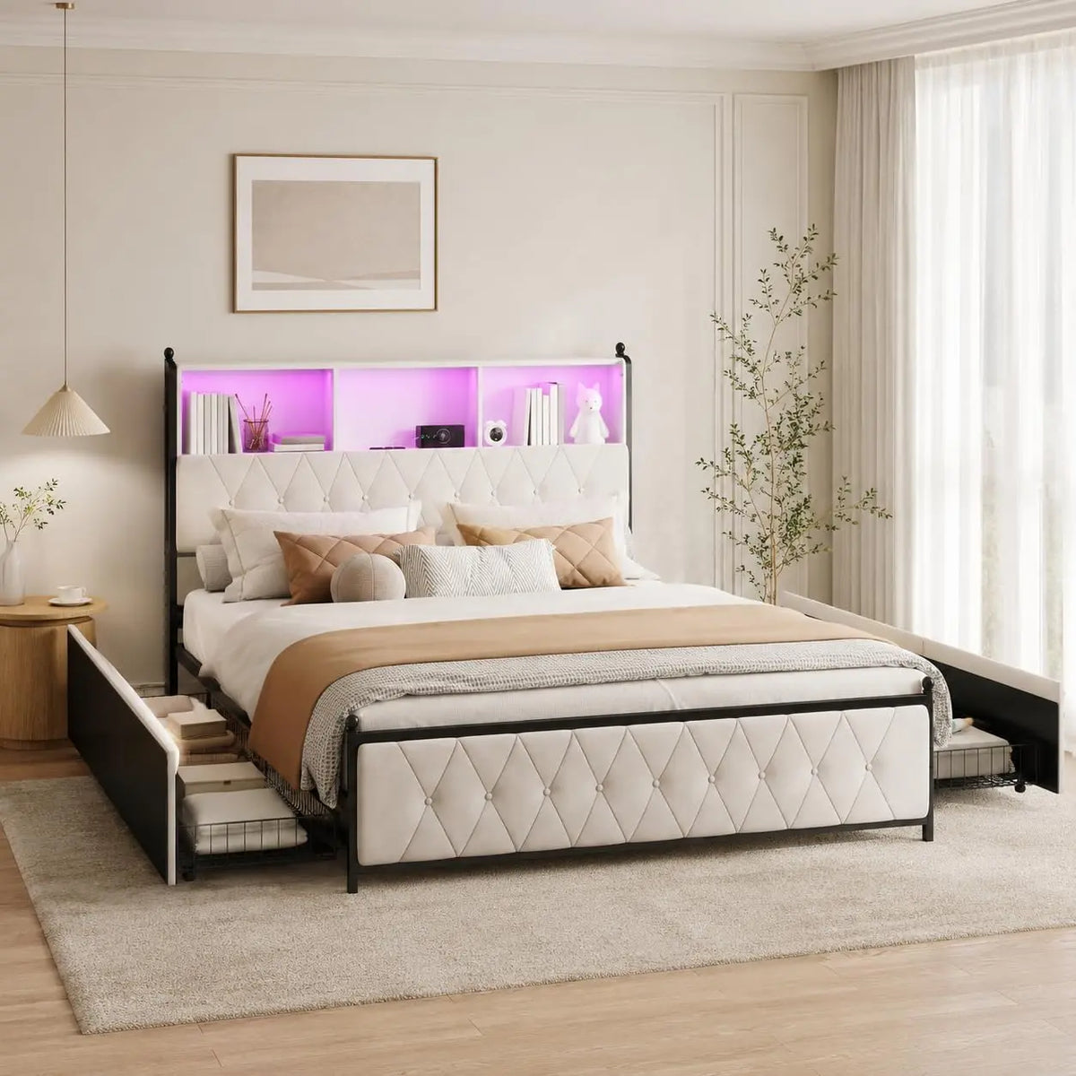 Bettzubehör Bett mit LED-Beleuchtung