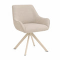Esszimmerstühle – 2er-Set, moderner Stil, drehbar, gepolstert, mit Armlehnen, aus Leinen, Beige, für Esszimmer, Wohnzimmer und Büro