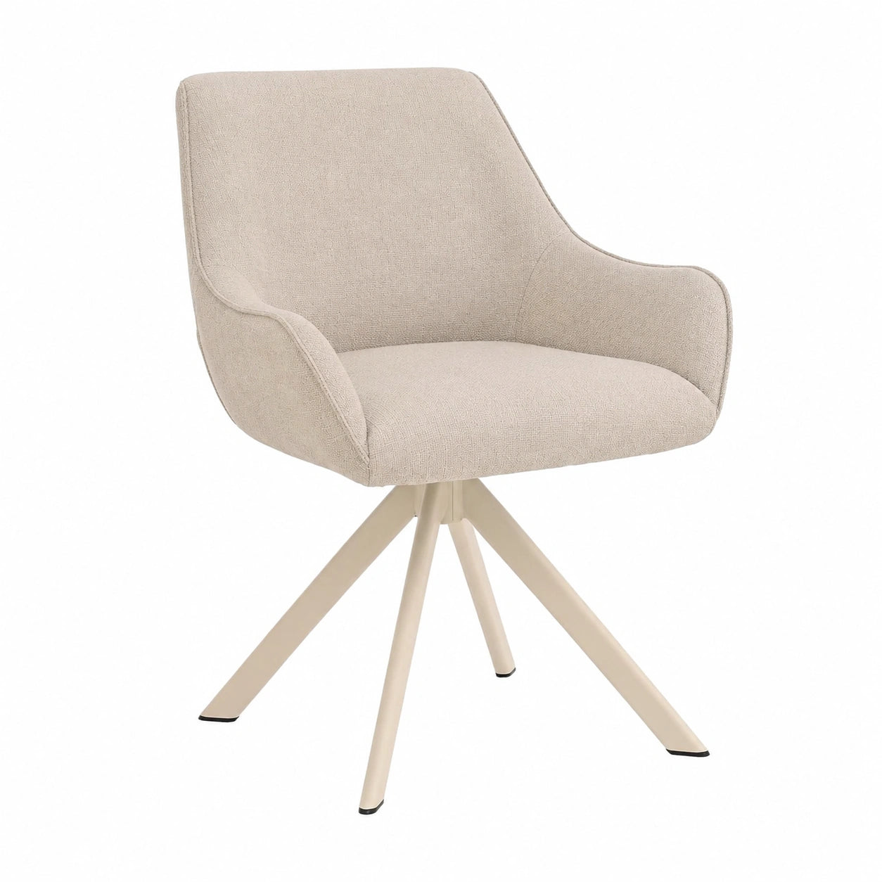 Esszimmerstühle – 2er-Set, moderner Stil, drehbar, gepolstert, mit Armlehnen, aus Leinen, Beige, für Esszimmer, Wohnzimmer und Büro