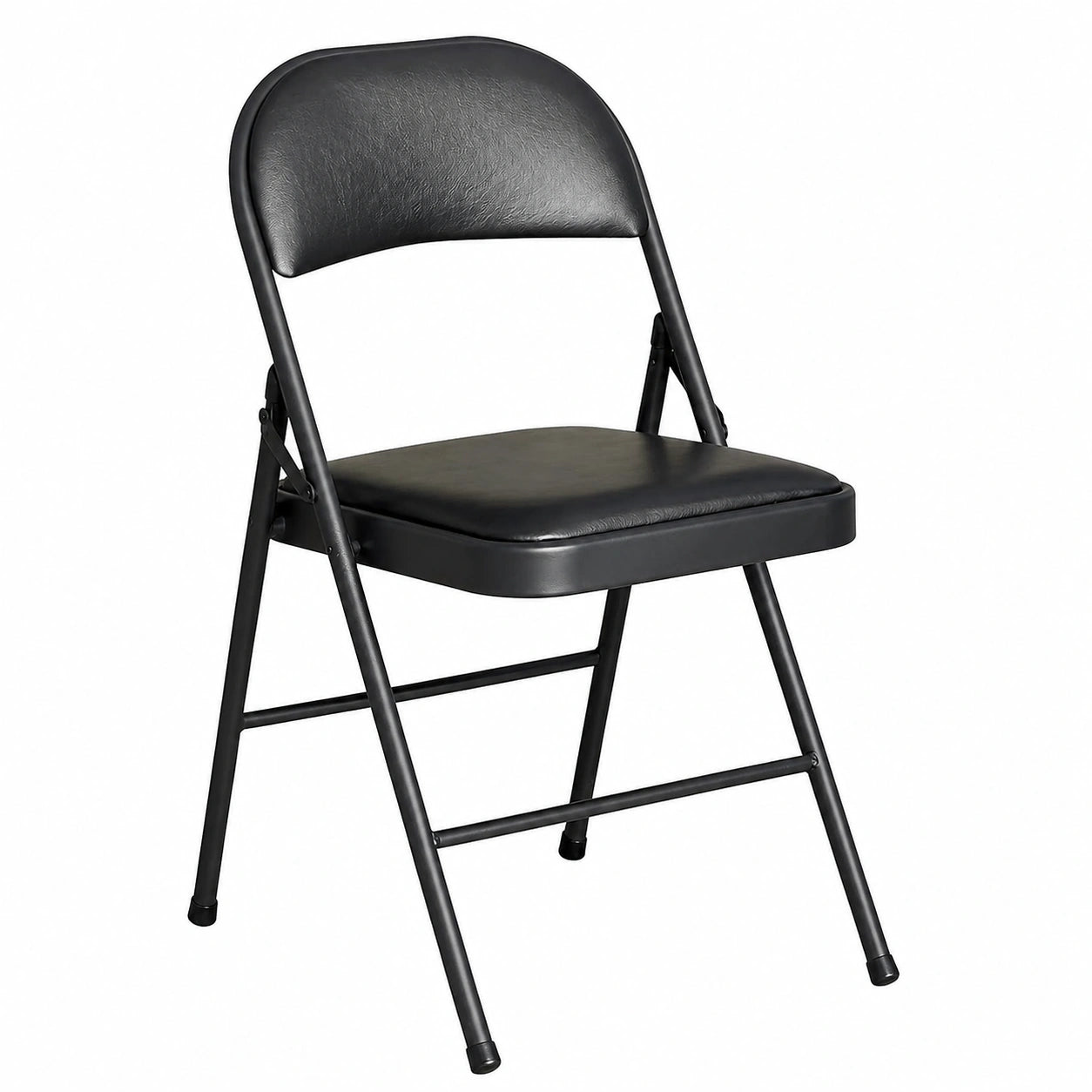Stuhl – 4er-Set, 46 × 46 × 75 cm, gepolstert, aus Kunstleder, Schwarz, für Büro