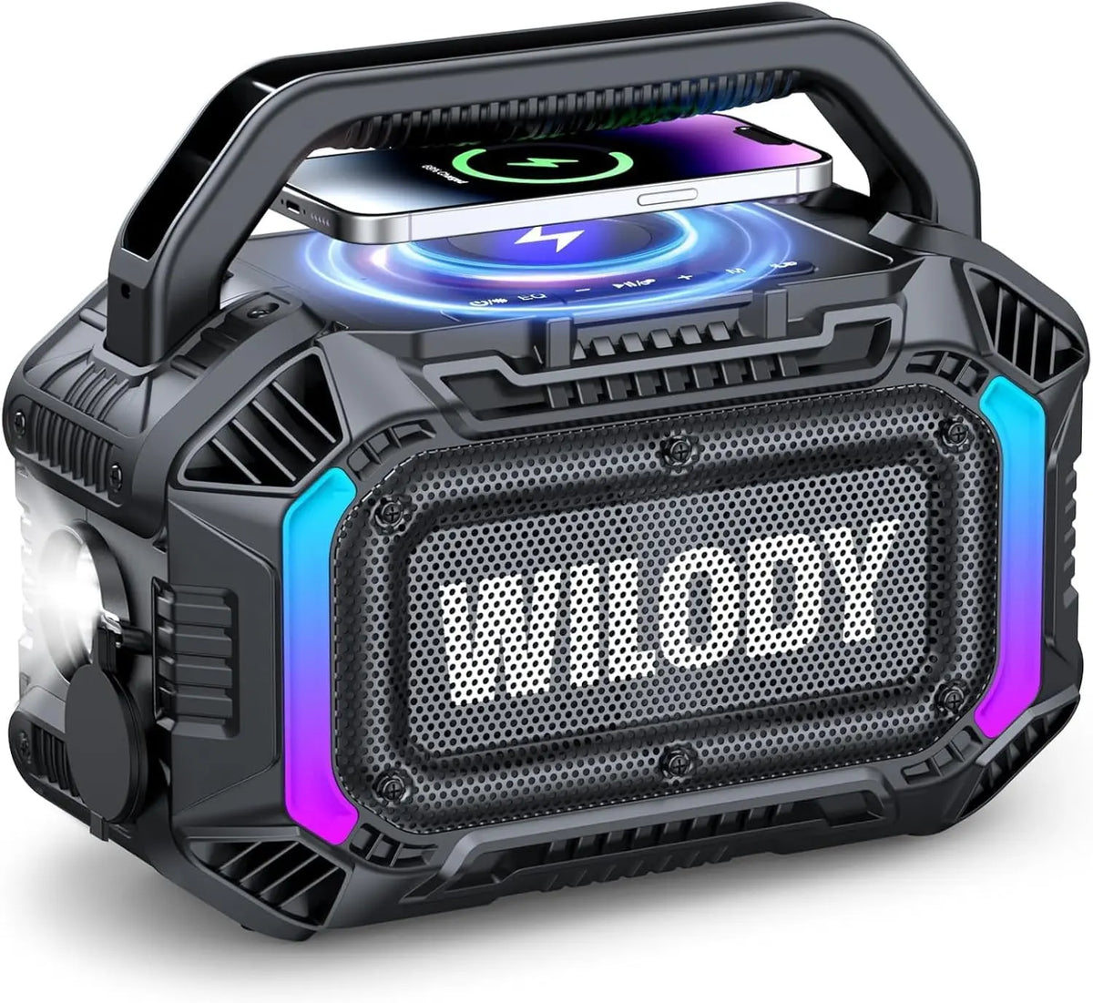 Wilody Audiogerät IPX7 100 W mit USB-Anschluss und Bluetooth Schwarz