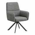 Esszimmerstühle – 2er-Set, drehbar, gepolstert, mit Armlehnen, Dunkelgrau, für Esszimmer, Küche und Schlafzimmer