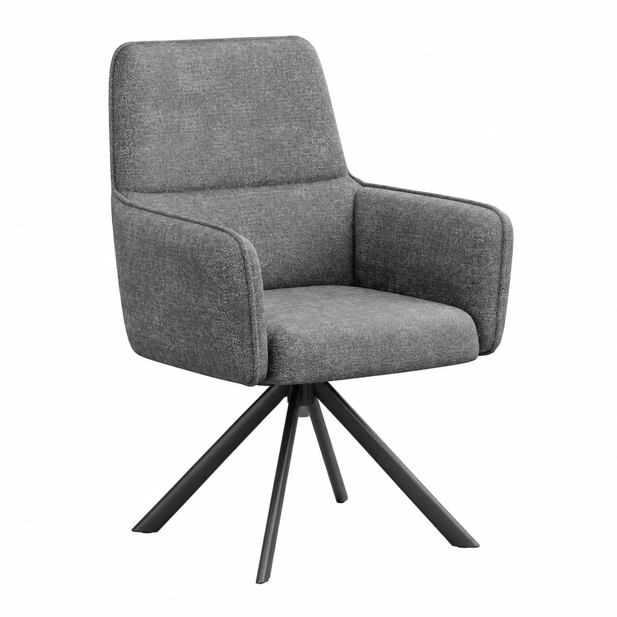Esszimmerstühle – 2er-Set, drehbar, gepolstert, mit Armlehnen, Dunkelgrau, für Esszimmer, Küche und Schlafzimmer