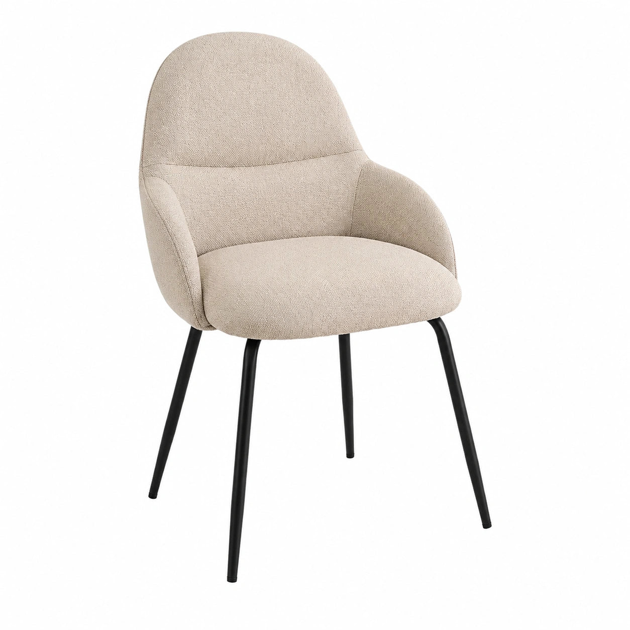 Esszimmerstühle – 2er-Set, moderner Stil, gepolstert, mit Armlehnen, Beige, für Esszimmer, Küche und Wohnzimmer