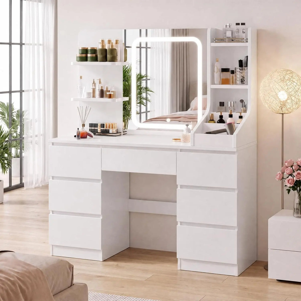 JUMMICO Schminktisch mit LED-Beleuchtung
