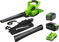 Greenworks Staubsauger GD40BVK2X 40 V 45l 5 Ah
