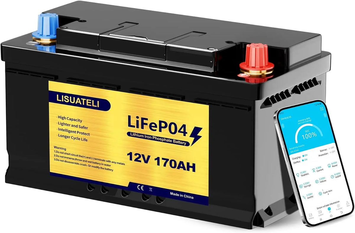 Batterie 150A 12 V mit Bluetooth und Solarfunktion