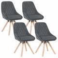 Esszimmerstühle – 4er-Set, drehbar, aus Buchenholz, Dunkelgrau, für Esszimmer, Küche und Wohnzimmer