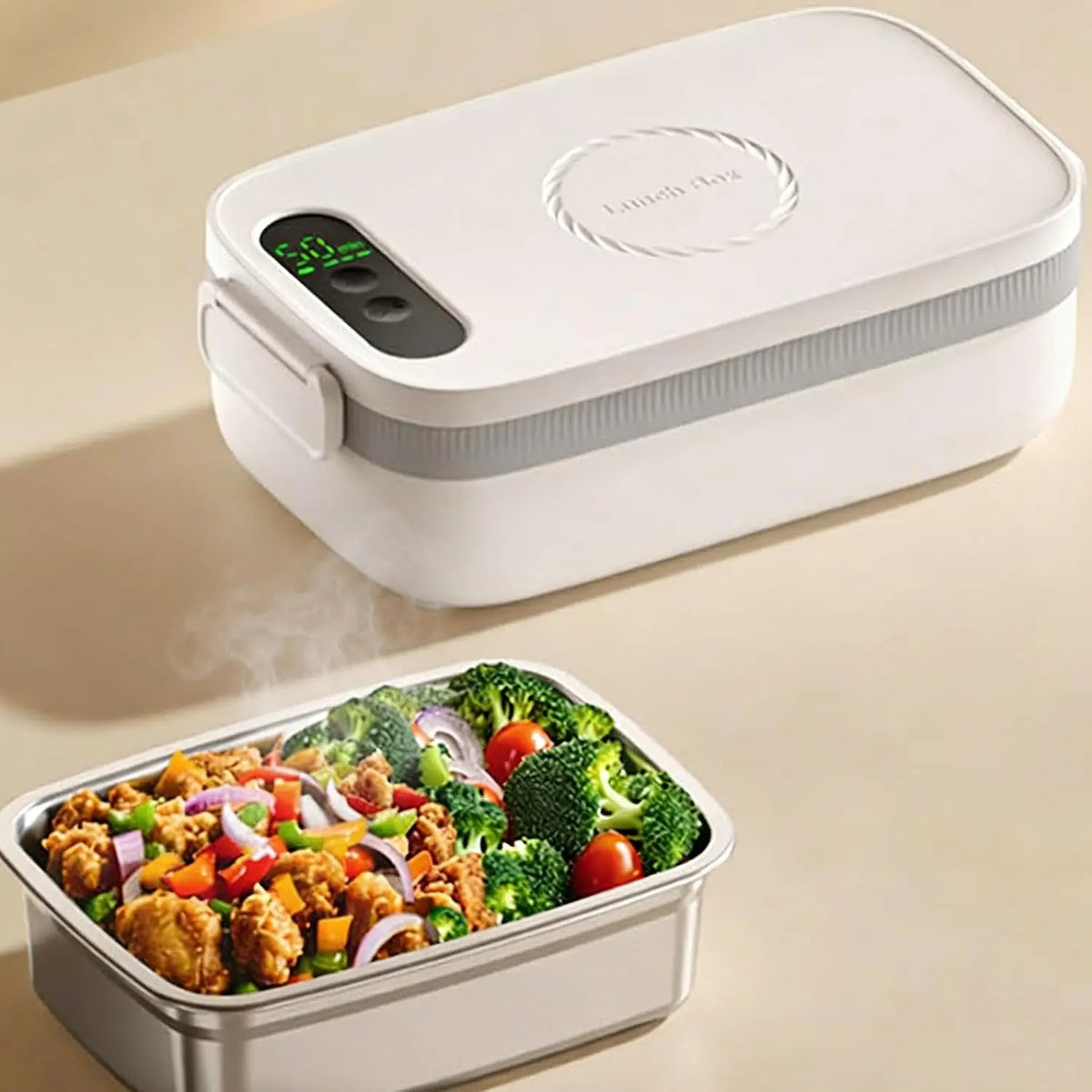 Servierlöffel Elektrische Lunchbox 1 l mit USB-Anschluss Silber