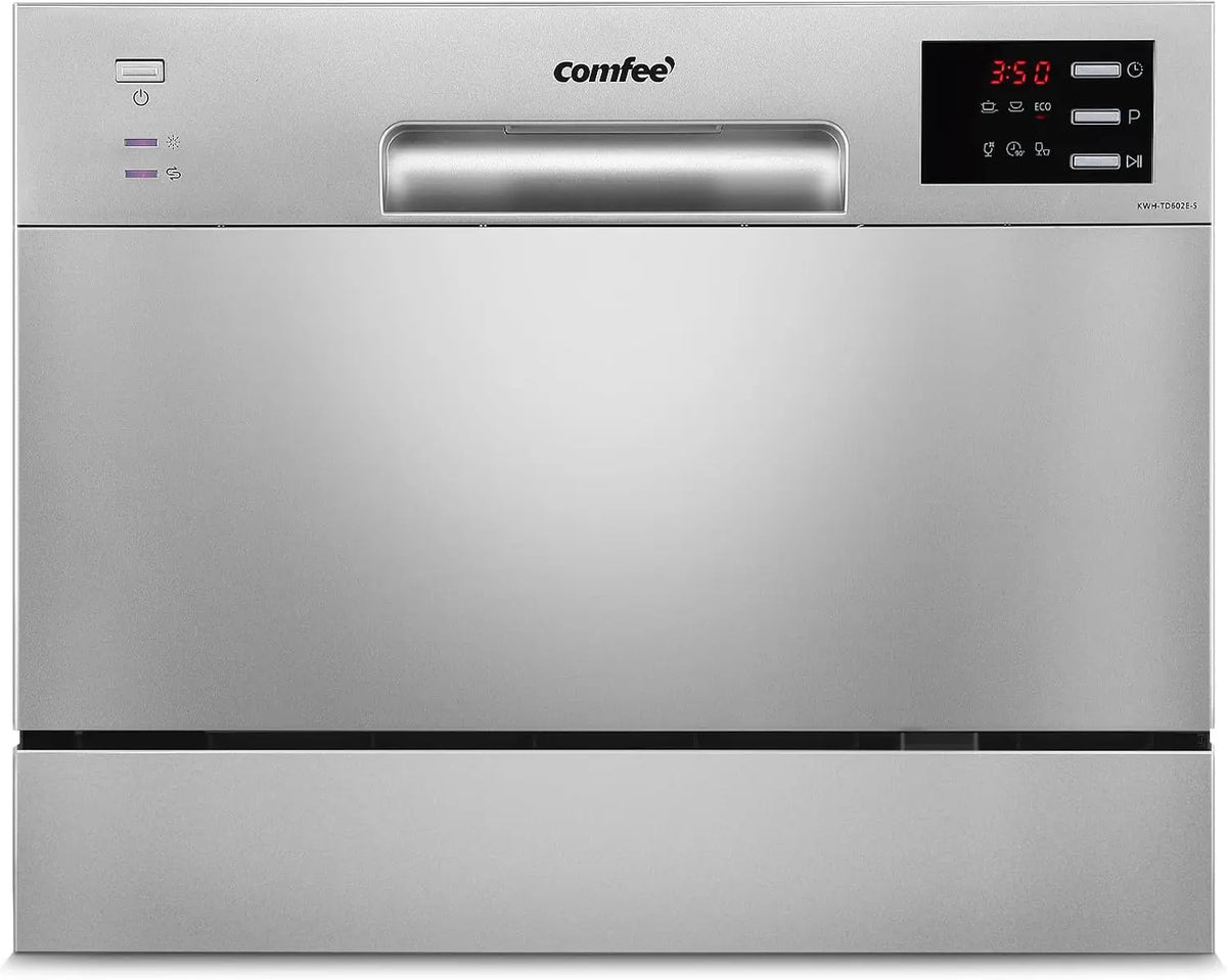 COMFEE' Tisch TD602E mit Display und LED-Beleuchtung Silber