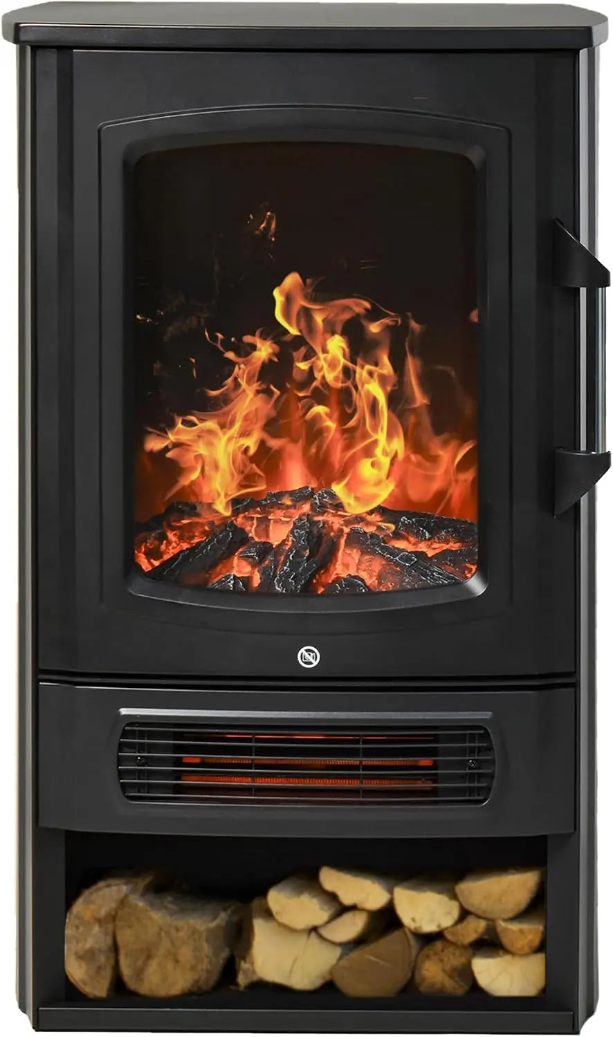 HOMCOM Heizgerät 1000 W 2000 W mit LED-Beleuchtung und Wärmefunktion Schwarz