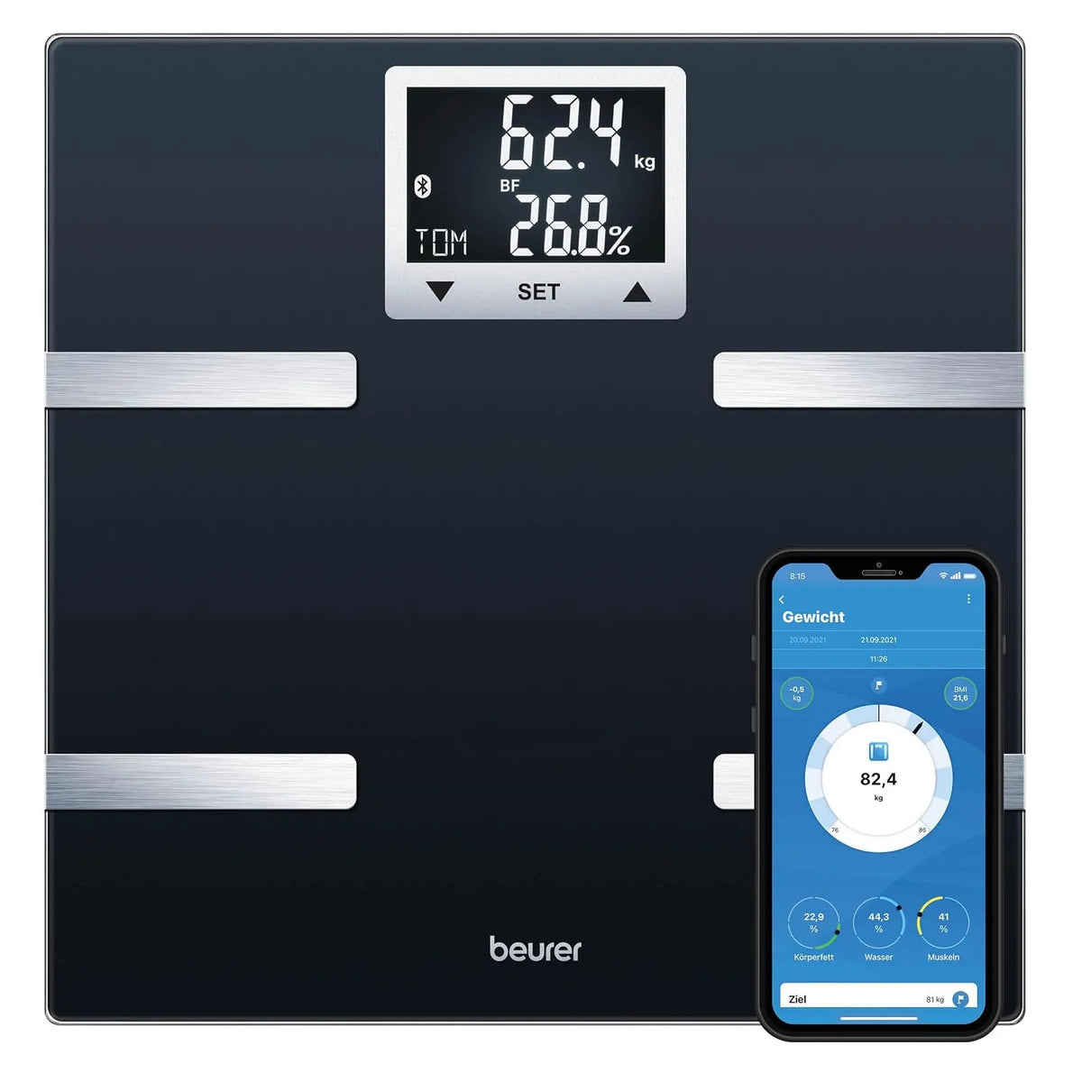 Beurer BF 720 Diagnosewaage mit Bluetooth(R)-Verbindung zur Smartphone-App