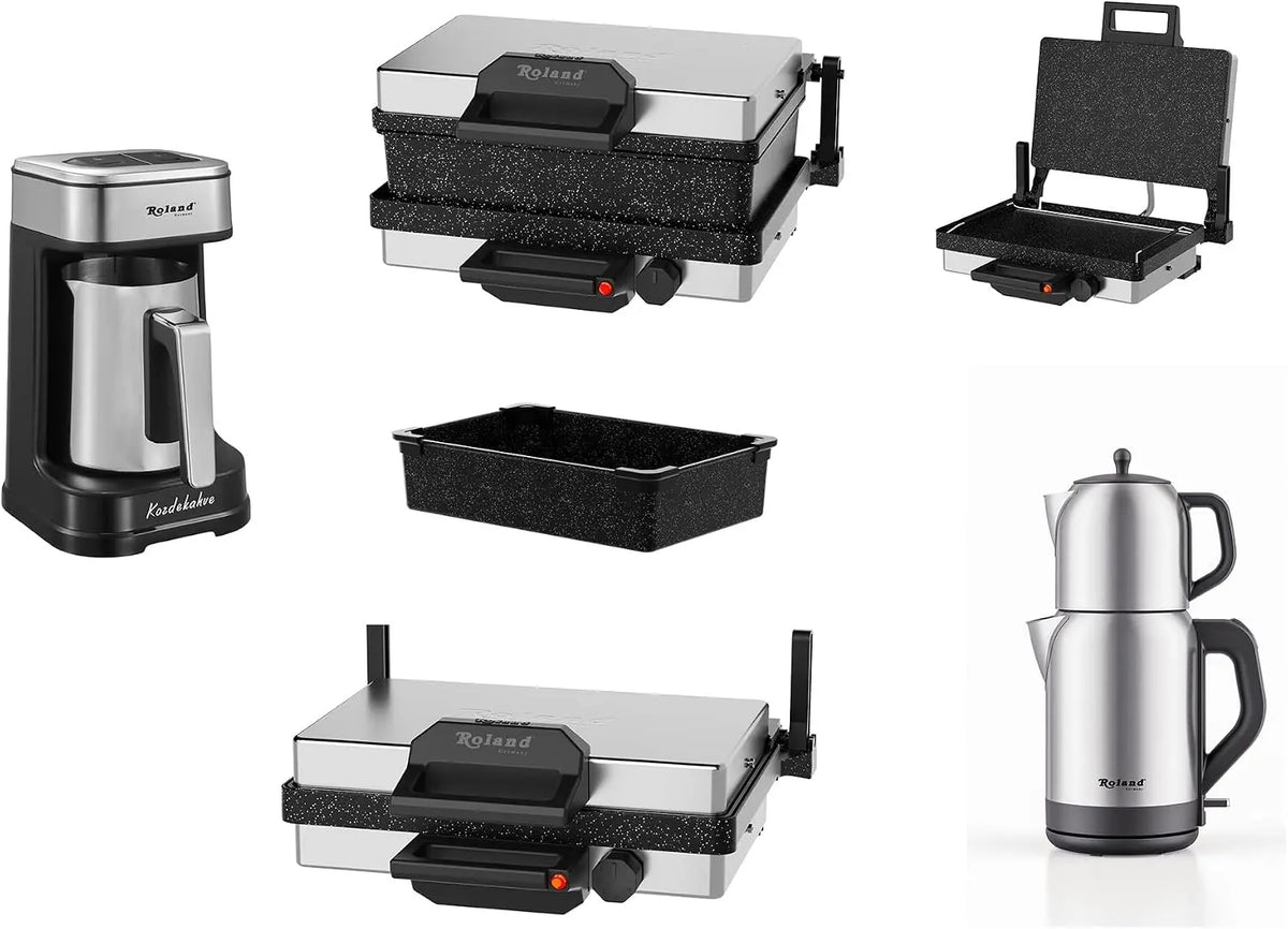 Multigrill Grill 2000 W mit 4-in-1-Funktion Schwarz