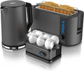 Arendo Wasserkocher 1,5 l mit Display und LED-Beleuchtung Silber