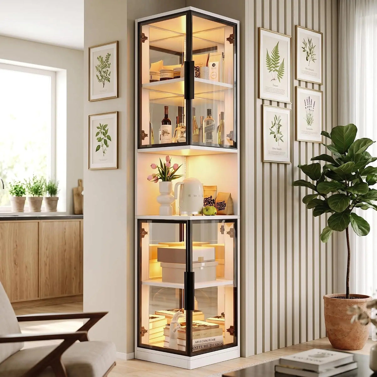 Vitrine 205 cm mit LED-Beleuchtung