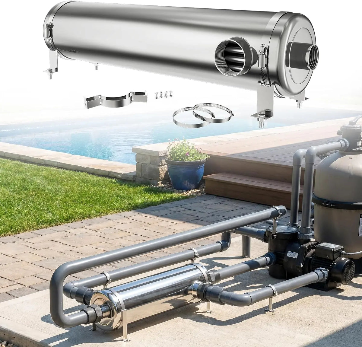 YRHome Heizgerät 60 kW mit Wärmefunktion Silber