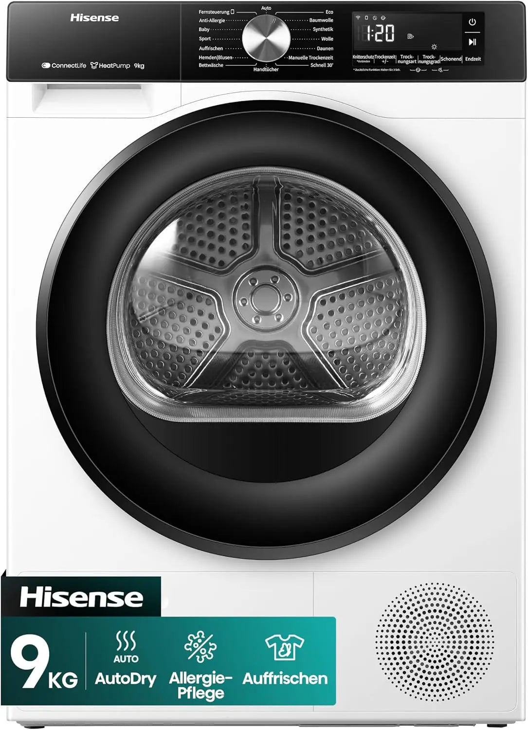 Hisense Wäschetrockner DH3S902BWCC 16 Programme