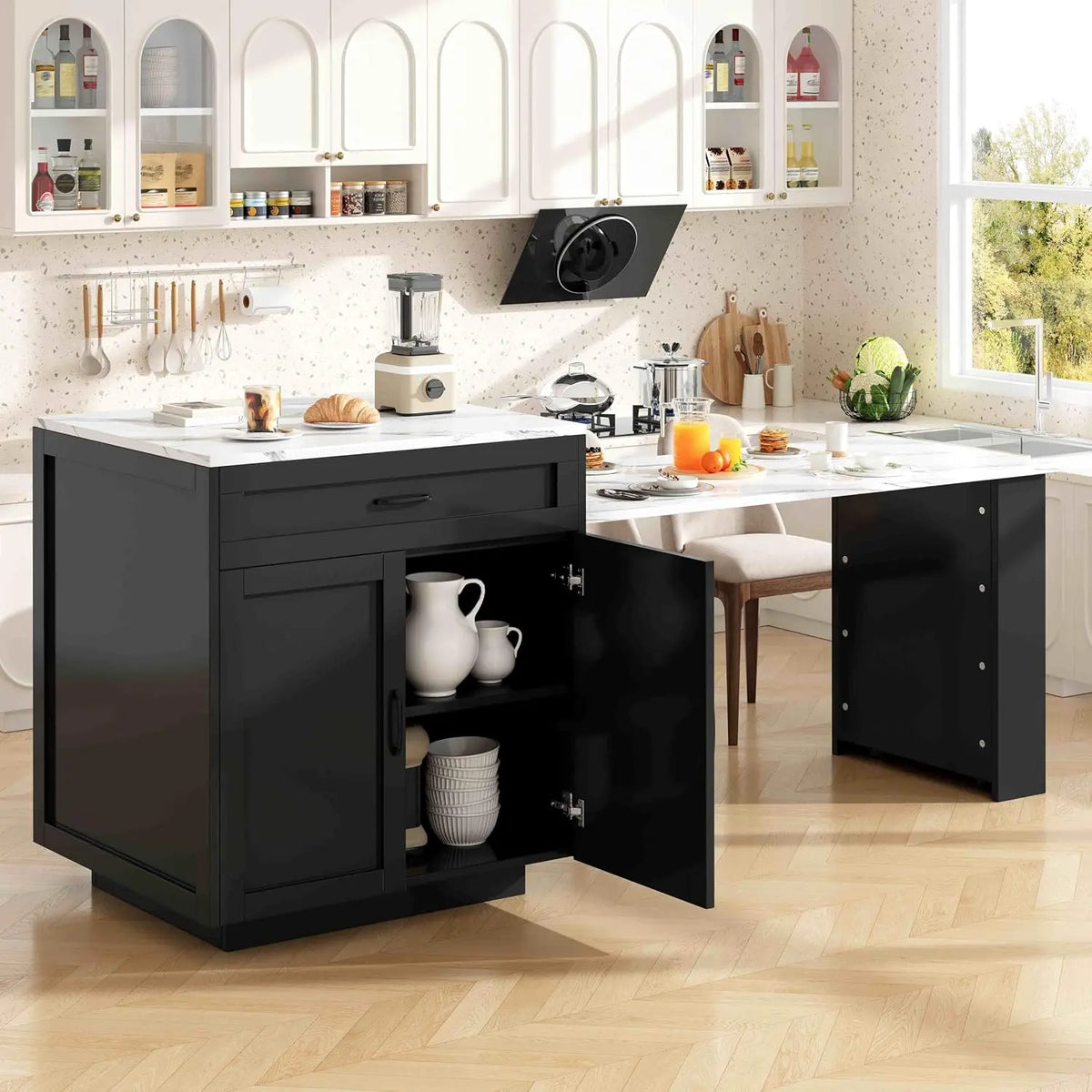 Ausziehbarer Tisch 93,5 cm Schwarz