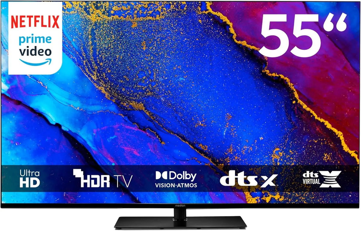 MEDION Fernseher 55 Zoll 138,8 cm mit Bluetooth